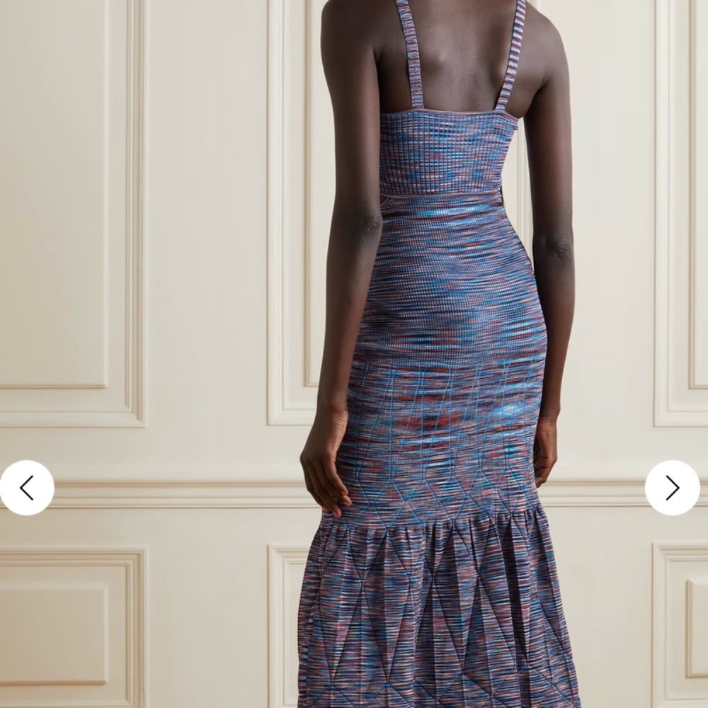 Jonathan Simkhai blue and burgundy knit dress - missoni style